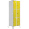 Precio comprar taquilla metálica de amarilla seis puertas MONTADA y SOLDADA