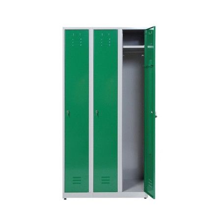 Ropero vestuario 3 puertas completas verde