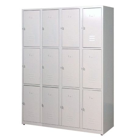 Casillero metálico de 12 puertas para mochilas y bolsos