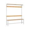 Banco de madera simple para vestuario con zapatillero balda superior y perchero