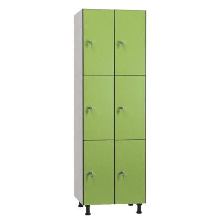 Casillero compacmel con 6 puertas fenólicas verdes