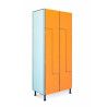 Taquillas fenólica vestuario color naranja con puerta en L