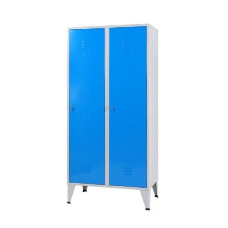 Taquilla metálica para separar ropa de trabajo y personal de 2 puertas
