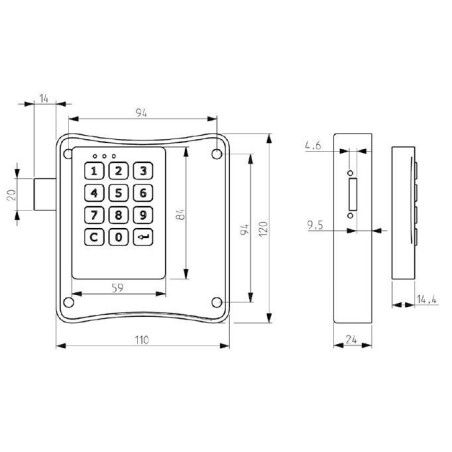 Suplemento de cerraduras para taquillas de combinación PIN electrónica