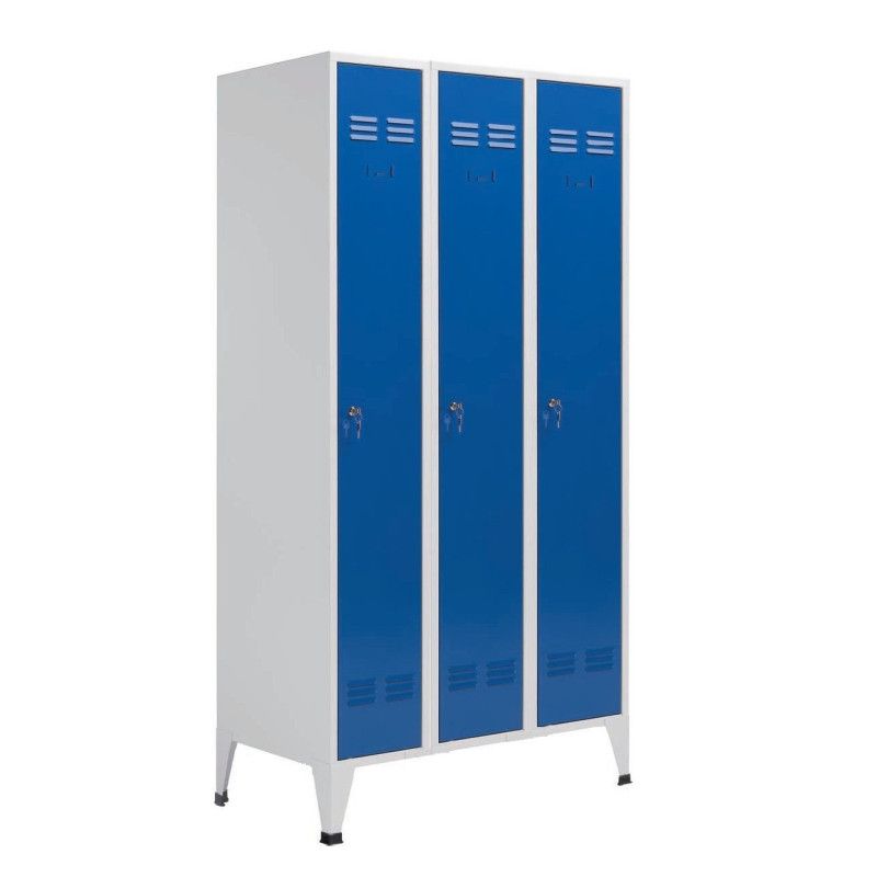 Taquillas metálicas de 3 puertas de cuerpo completo