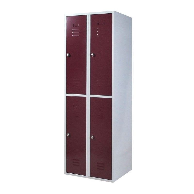 Taquilla roja granate de 4 puertas