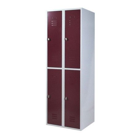 Taquilla roja granate de 4 puertas