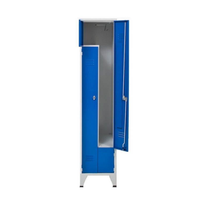 Taquilla metálica con puertas en ELE o z con 2 compartimentos