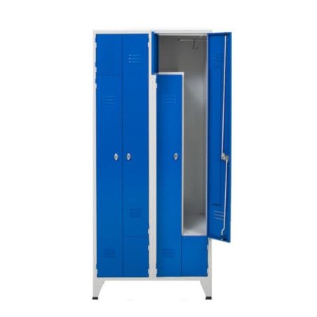 Taquilla metálica con puertas en L para colgar ropa larga