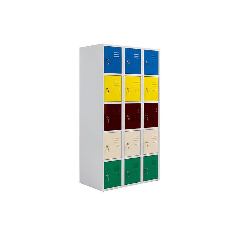 Taquilla metálica de puertas cuadradas con niveladores con colores