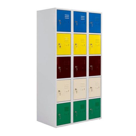 Taquilla metálica de puertas cuadradas con niveladores con colores