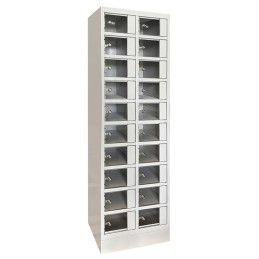 Casillero metálico de 20 puertas transparentes para objetos personales