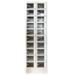 Casillero metálico de 20 puertas transparentes para objetos personales 2