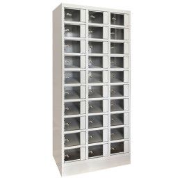 Taquillero de compartimentos pequeños para guardar llaves, cartera y móvil en recepciones y eventos