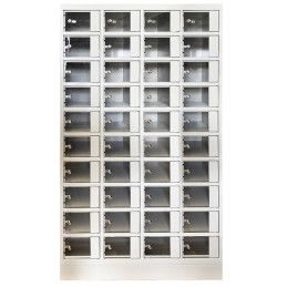 Taquillas de chapa soldada de 1 pieza con puertas pequeñas tranparentes 2