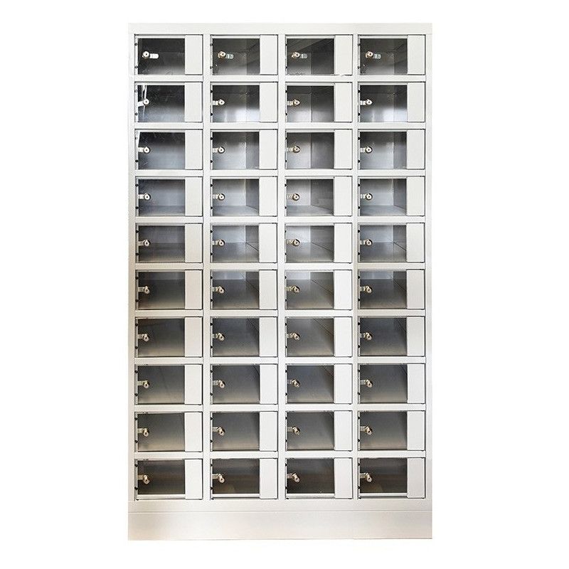 Casillero monobloque con 40 puertas de metacrilato