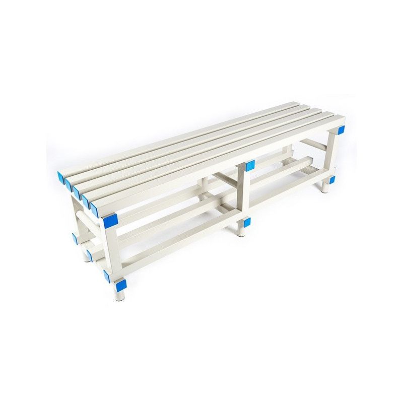 Banco de vestuario de PVC para piscinas en gris