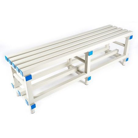 Banco de vestuario de PVC para piscinas en gris