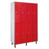 Taquilla compacto fenólico hpl doble de 8 puertas rojas