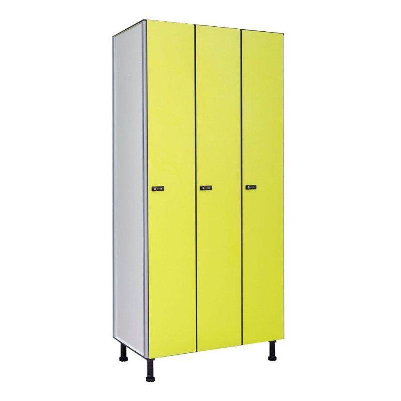 Roperos fenólicos azules de 3 puertas amarillas