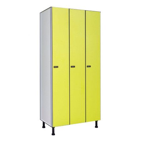 Roperos fenólicos azules de 3 puertas amarillas