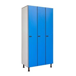 Roperos fenólicos azules de 3 puertas azules