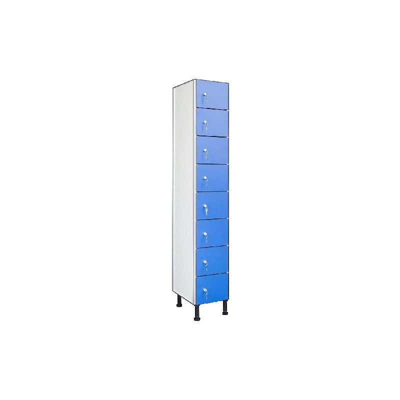 Casillero compacto fenólico 8 puertas pequeñas azules para objetos de valor
