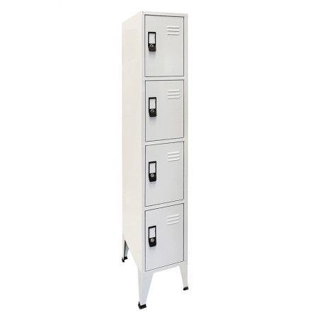 Taquillas metálicas cuadradas con 4 puertas por columna en oferta