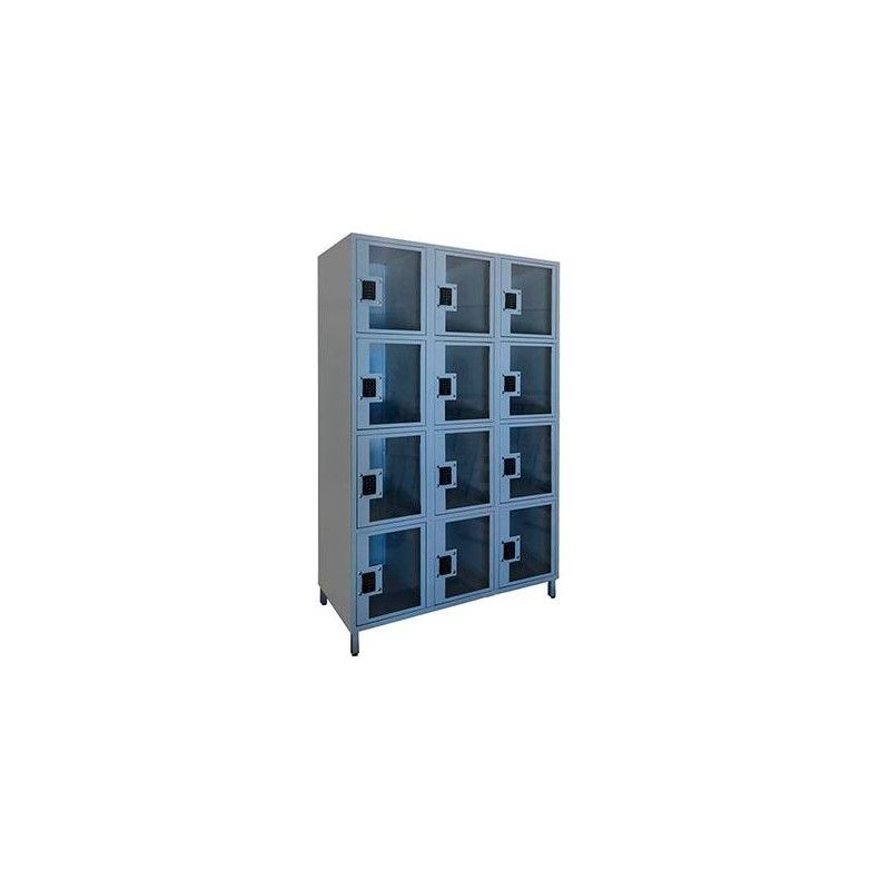 Taquilla con puertas transparentes para super