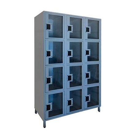 Taquilla con puertas transparentes para super