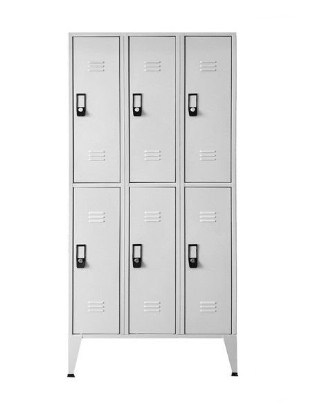 Taquilla de metal en oferta muy resistente de 6 puertas con tirador