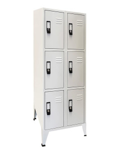 Precio comprar taquilla metálica de amarilla seis puertas MONTADA y SOLDADA 2