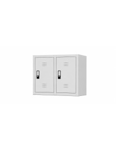 Altillo metálico para taquilla gris de 2 puertas
