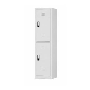 Taquilla de metal baja gris de 2 puertas
