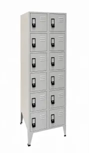 Casillero de metal de 12 puertas cuadradas con llave
