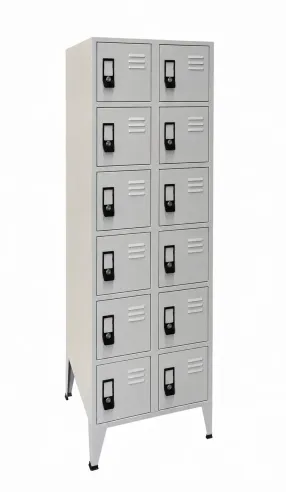 Casillero de metal de 12 puertas cuadradas con llave