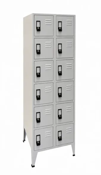 Casillero de metal de 12 puertas cuadradas con llave