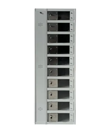 Taquilla metálica para cargar ordenadores y dispositivos con puerta transparente en ancho 400mm de compartimento