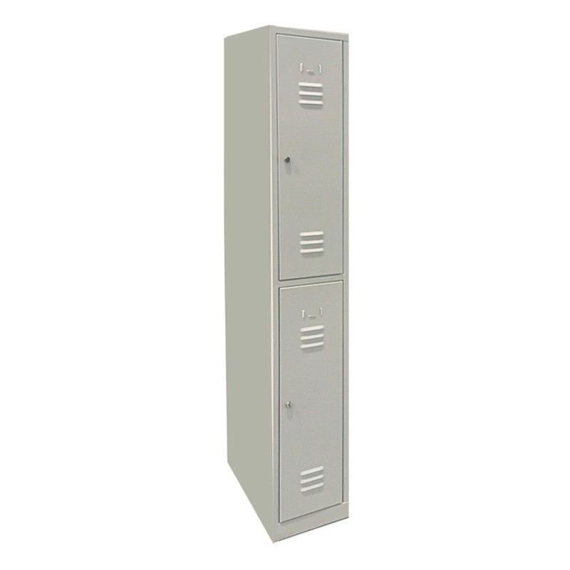 Taquilla metálica de mitad de puerta en color gris estándar