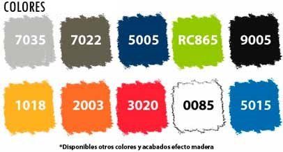 Colores para divisiones y cambiadores fenólicos vestuarios